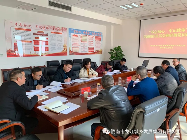 市龍江集團(tuán)黨支部召開“不忘初心、牢記使命”專題組織生活會(huì)和民主評(píng)議黨員會(huì)議