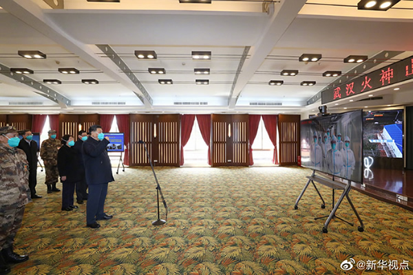 習(xí)近平考察火神山醫(yī)院，看望慰問(wèn)患者和醫(yī)務(wù)工作者