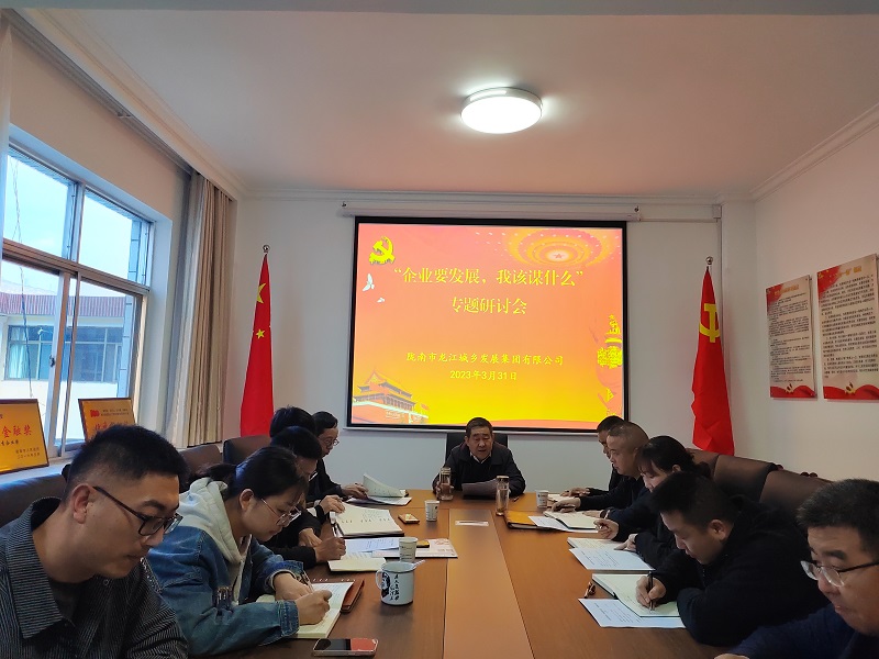 【“三抓三促”行動(dòng)進(jìn)行時(shí)】市龍江城鄉(xiāng)集團(tuán)開(kāi)展“隴南要發(fā)展，我該謀什么”——圍繞“加快集團(tuán)公司高質(zhì)量發(fā)展，我該謀什么”專題研討